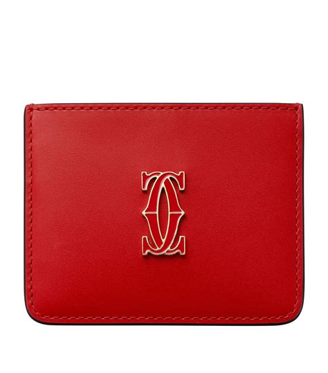 cartier card holder red|Cartier credit card holder.